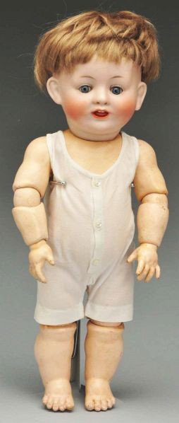 Cute Franz Schmidt Toddler Character Child.: Description German bisque socket head incised "F.S.&Co. 1272 35 Deponiert," feathered eyebrows, sleeping eyes, painted upper and lower eyelashes, unusual open nostrils, wide open mouth with two molded