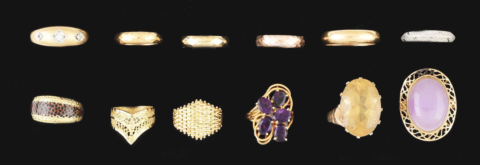 LOT OF 12: 14K GOLD RINGS. (1 of 1)