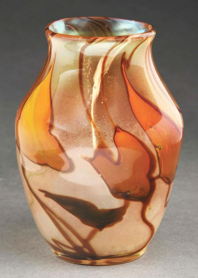TIFFANY STUDIOS AUTUMN LEAF PAPERWEIGHT VASE. (1 of 6)