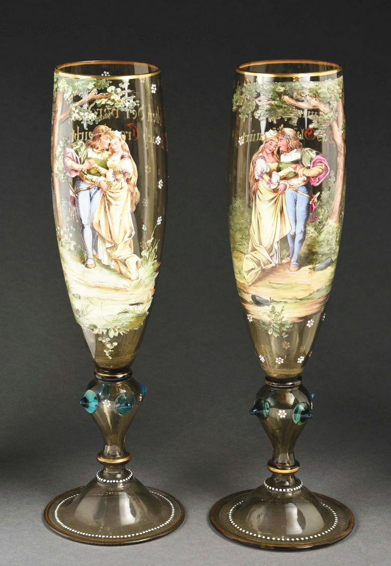 LOT OF 2: GERMAN GLASS VASES. (1 of 4)