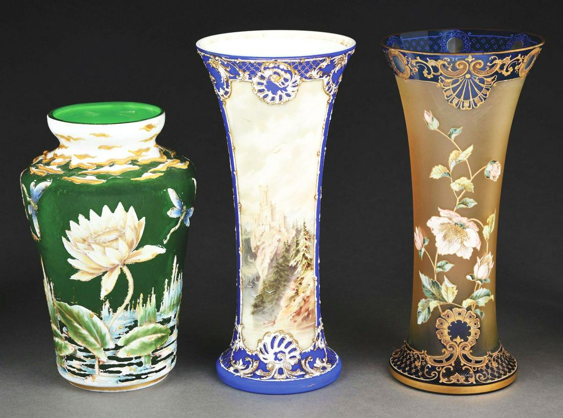 LOT OF 3: CAMEO VASES. (1 of 8)