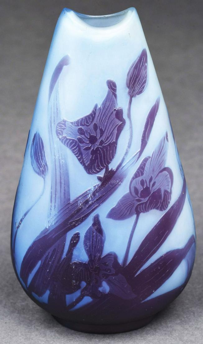 GALLE CAMEO IRIS VASE. (1 of 6)