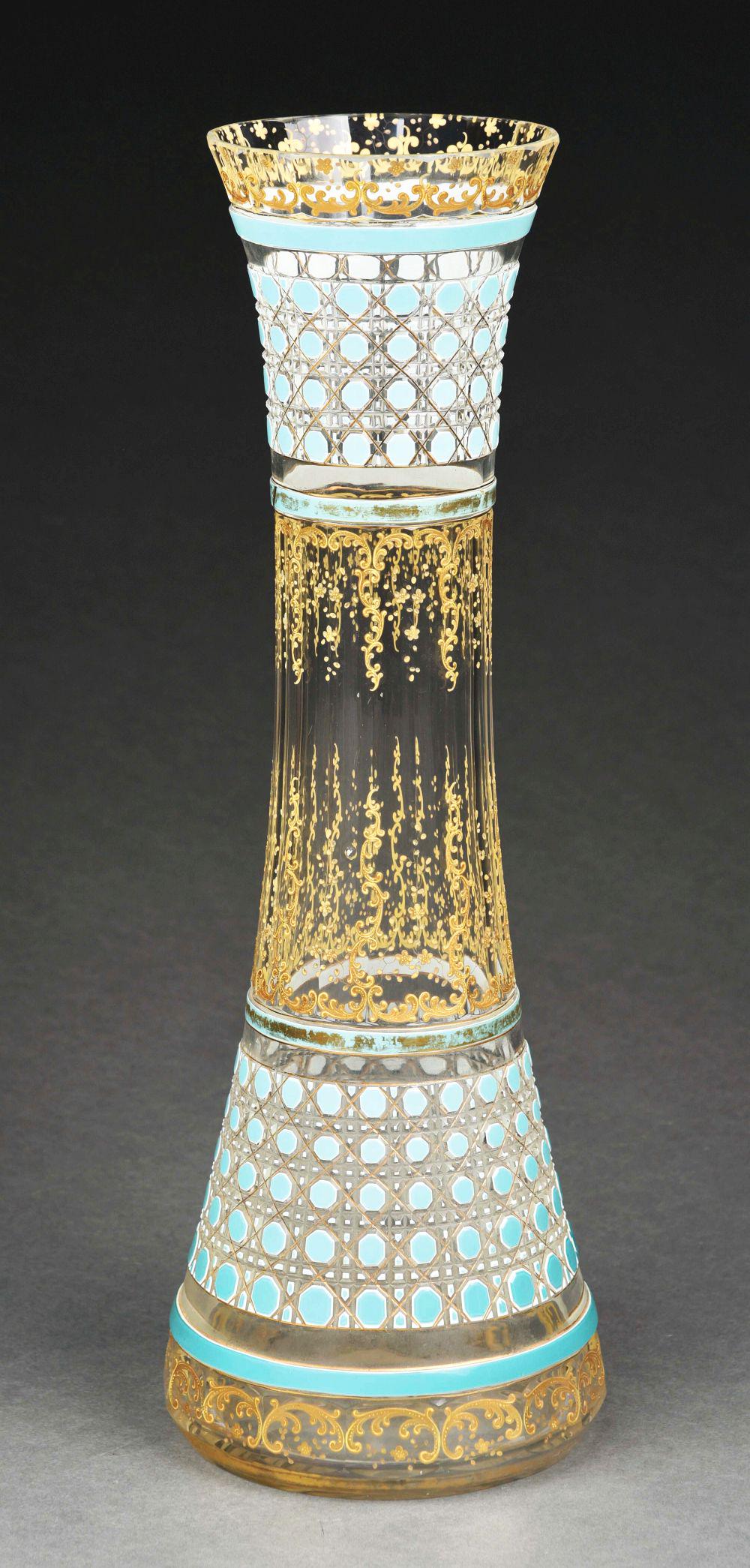 MONUMENTAL MOSER ART GLASS VASE. (1 of 5)