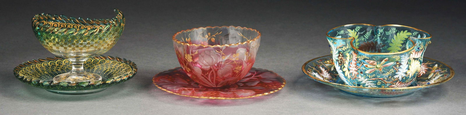 LOT OF 3: MOSER SERVICE SETS. (1 of 8)