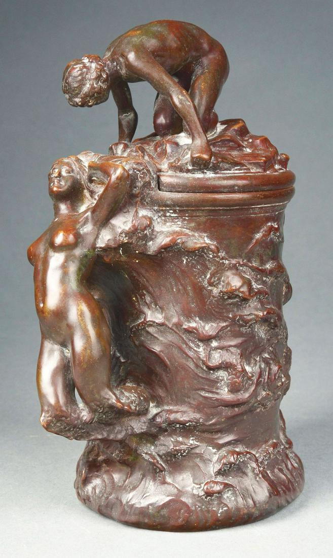 REPLICA ENID YANDELL "THE KISS" BRONZE TANKARD. (1 of 5)