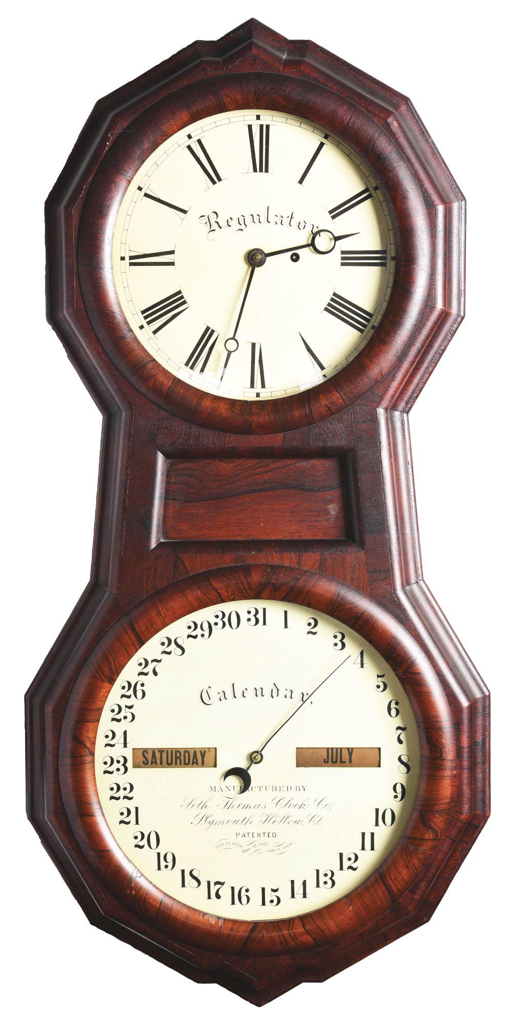 SETH THOMAS OFFICE NO. 1 CALENDAR WALL CLOCK. (1 of 4)