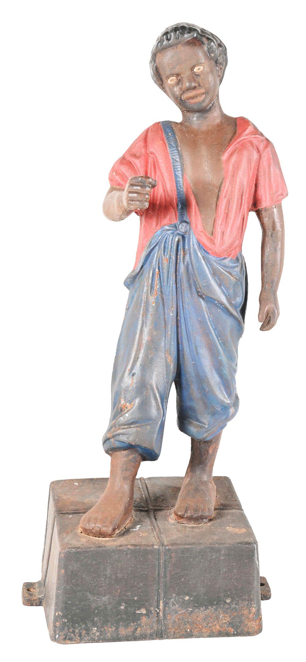 CAST IRON BLACK BOY HITCHING POST. (1 of 4)