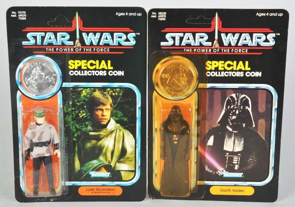 Lot of 2: Star Wars POF Carded Figures.: Description Includes Luke Skywalker with some minor edge wear and Darth Vader with one corner bend and some yellowing to bubble.Condition (C7 - C8, Very Good - Excellent).