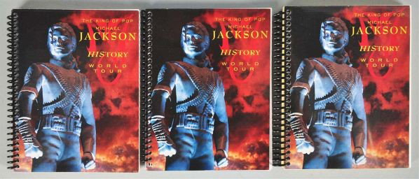 Three Michael Jackson "King of Pop" Itineraries.: Description Includes three itineraries from the 1996 History World Tour. These were only give to the roadies and personnel of the tour. Maybe under 50 copies issued. The three included span from Septe
