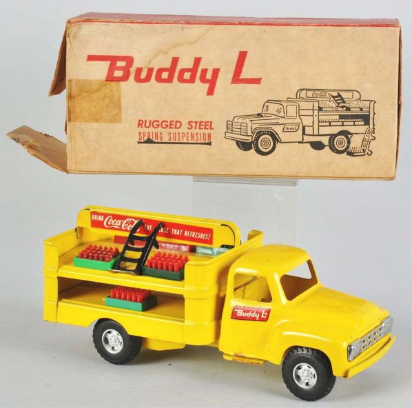Coca-Cola Buddy L Truck Toy.: Description 1959. Moderate to mild wear, scratches, and one or two larger paint chips. Includes original box with light to medium wear.Condition (Very Good Plus). Size 19 - 1/2" L.