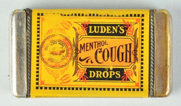 Luden's Cough Drop Match Safe.: Description Mechanically correct. Harder to find, nice displayable piece. Some slight wear to front.Condition (Excellent). Size 2 - 7/8" T.