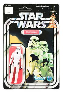 STAR WARS 12C BACK STORMTROOPER.: Star Wars 12C back Stormtrooper in excellent condition. The punched card is in great condition and shows just a slight amount of wear on the right-front edge. The bubble is crystal clear, but does