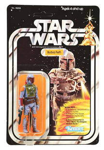 STAR WARS 21B BOBA FETT: Star Wars 21B unpunched Boba Fett. Very minor wear on the bottom-right corner and a faint line along the right edge of the front of the card. Bubble is crystal clear, but has a very minor push in the