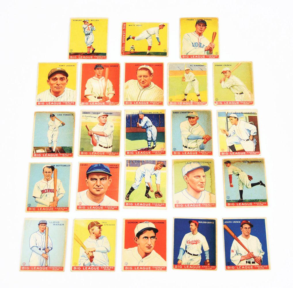 LOT OF 23: 1933 GOUDEY BIG LEAGUE BASEBALL CARDS. (1 of 2)