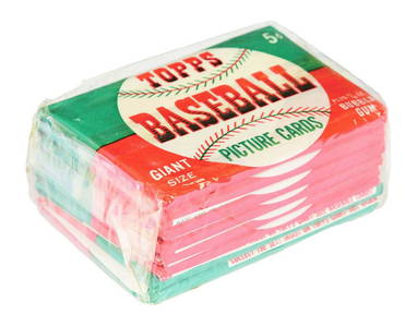 1952 TOPPS BASEBALL UNOPENED &#210;BRICK&#211; OF 8 FACTORY SEALED UNOPENED 5&#162; WAX PACKS.