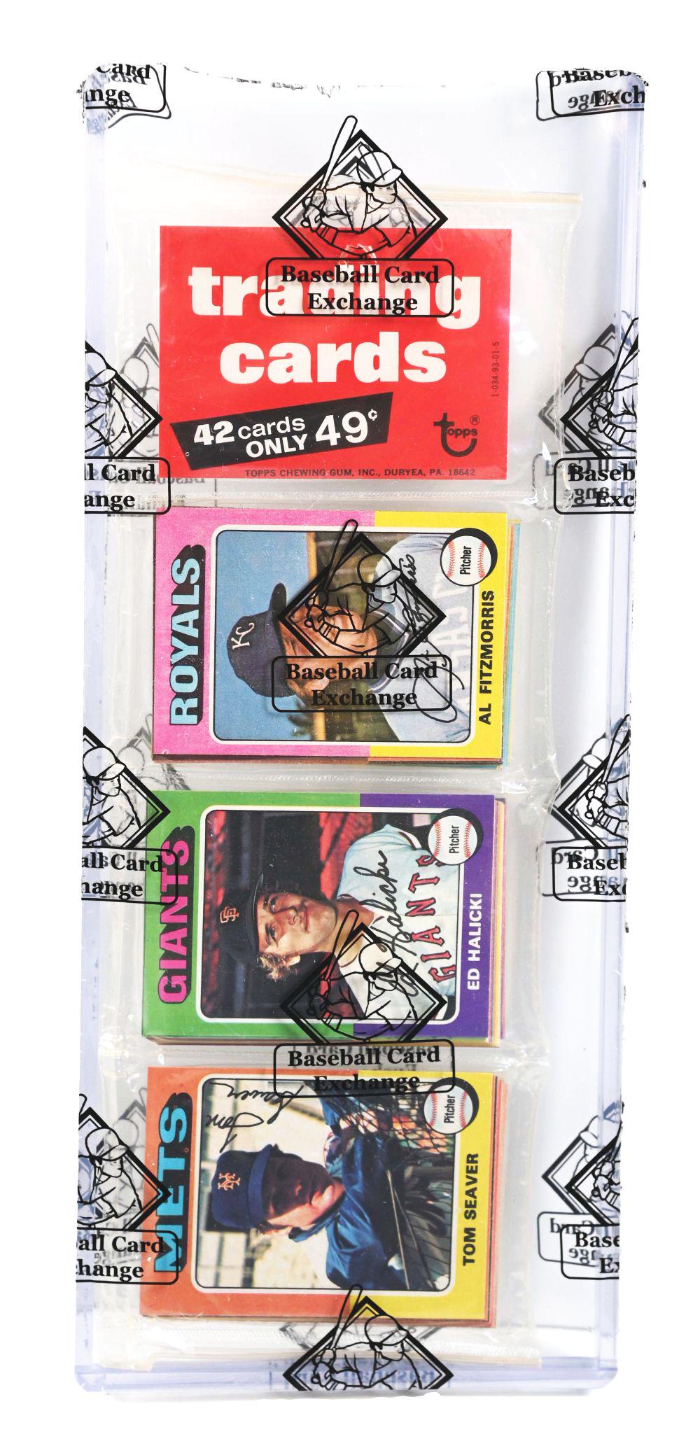 1975 TOPPS BASEBALL RACK PACK WITH TOM TERRIFIC SEAVER (BBCE). (1 of 2)