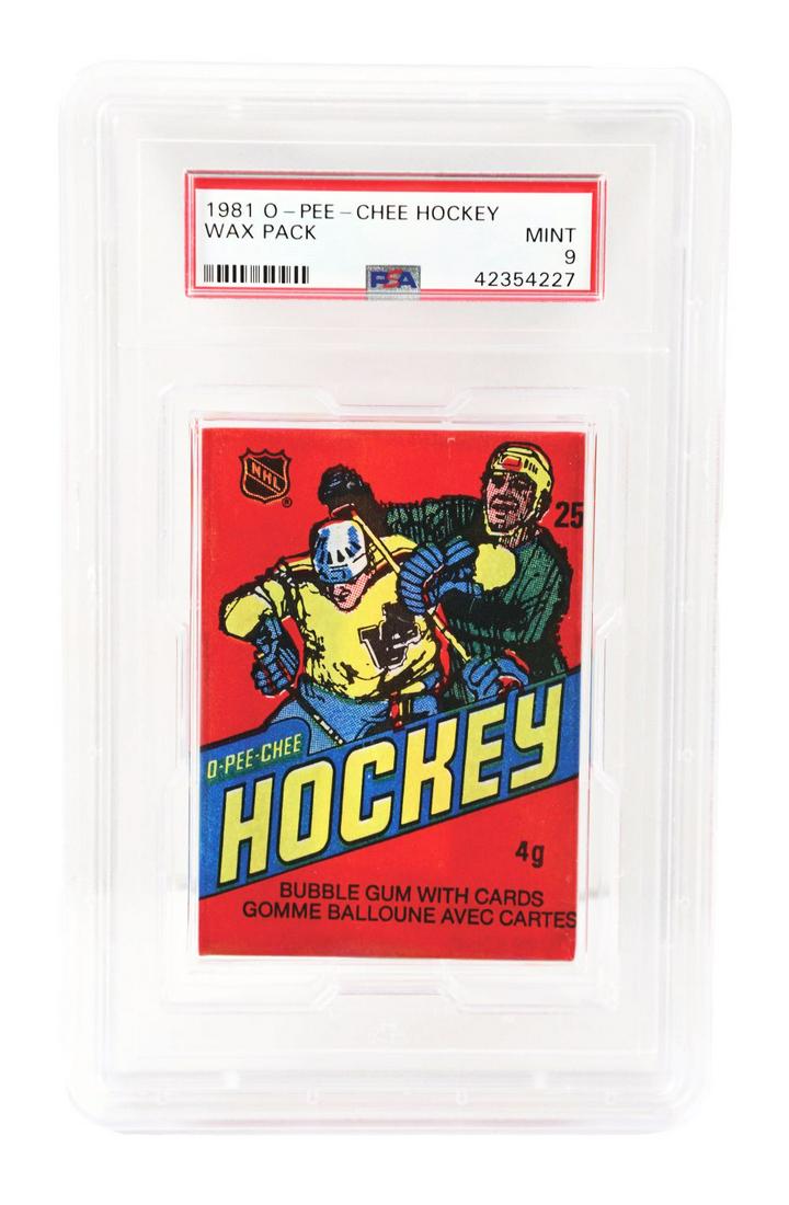 1981 OPC HOCKEY WAX PACK - PSA 9. (1 of 2)
