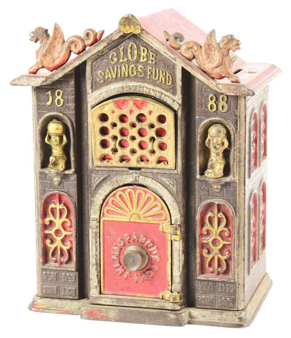 CAST IRON GLOBE SAVINGS FUND STILL BANK. (1 of 6)