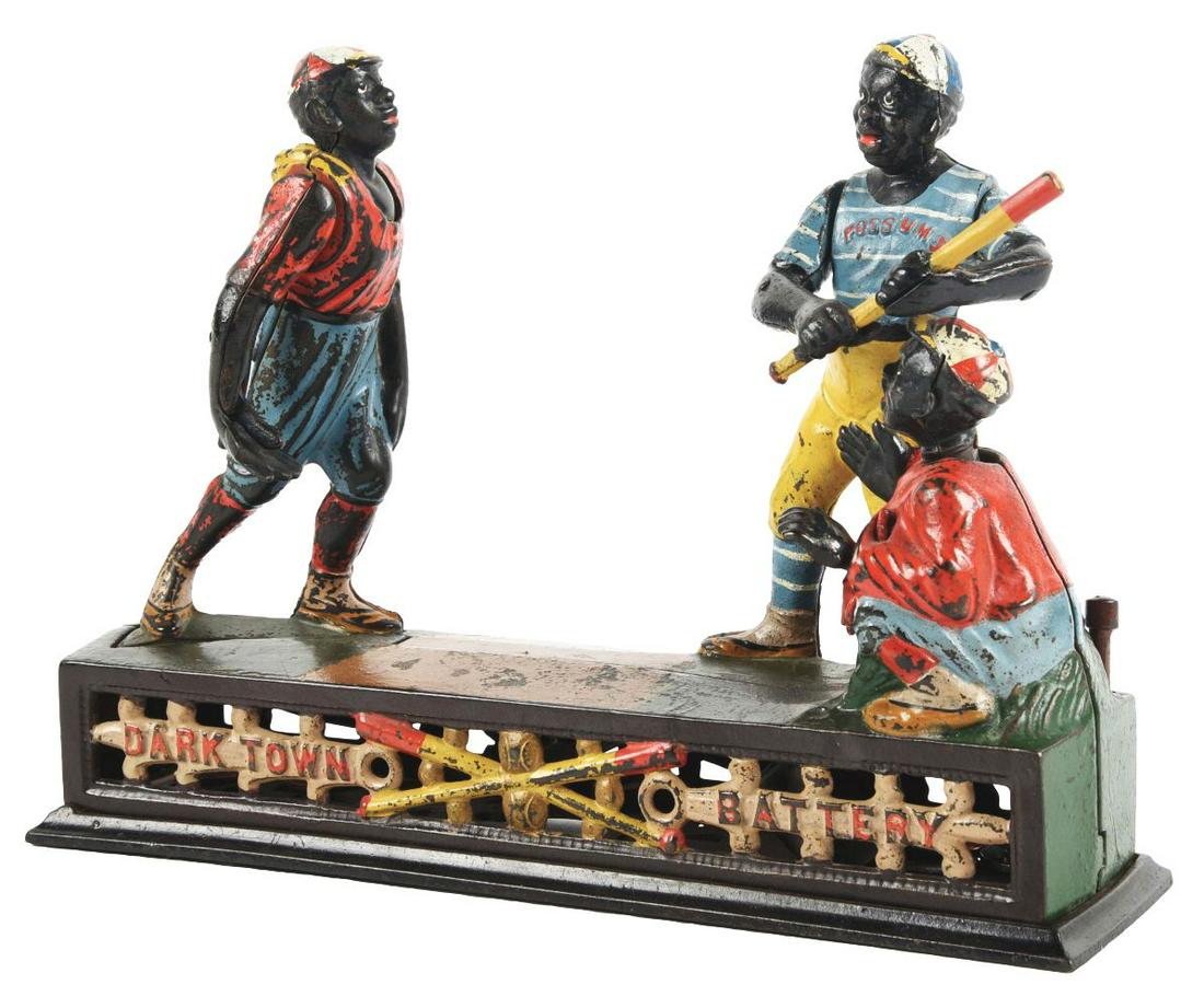 DARKTOWN BATTERY MECHANICAL BANK. (1 of 7)