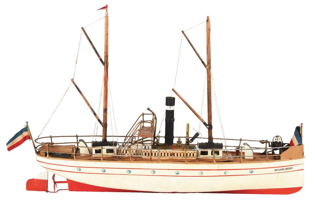 EARLY GERMAN CARETTE LIVE STEAM BOAT. (1 of 3)