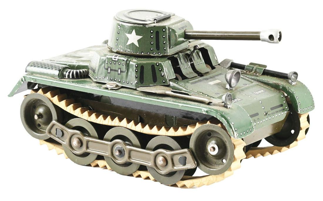 EARLY GERMAN TIN LITHO WIND-UP GAMMA TANK. (1 of 6)