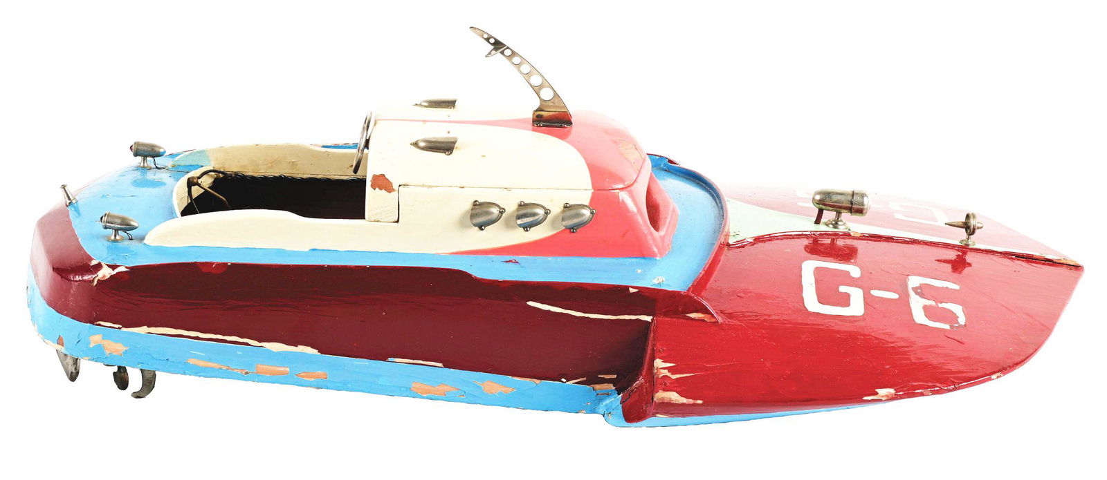 LARGE SIZE BATTERY-OPERATED G-6 RACING BOAT. (1 of 3)