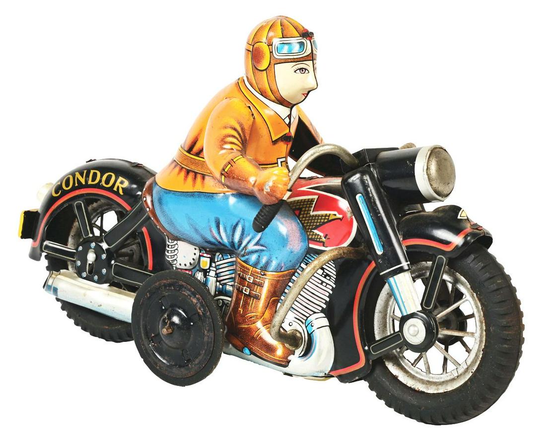 JAPANESE I.Y. METAL TOYS CONDOR FRICTION MOTORCYCLE. (1 of 3)