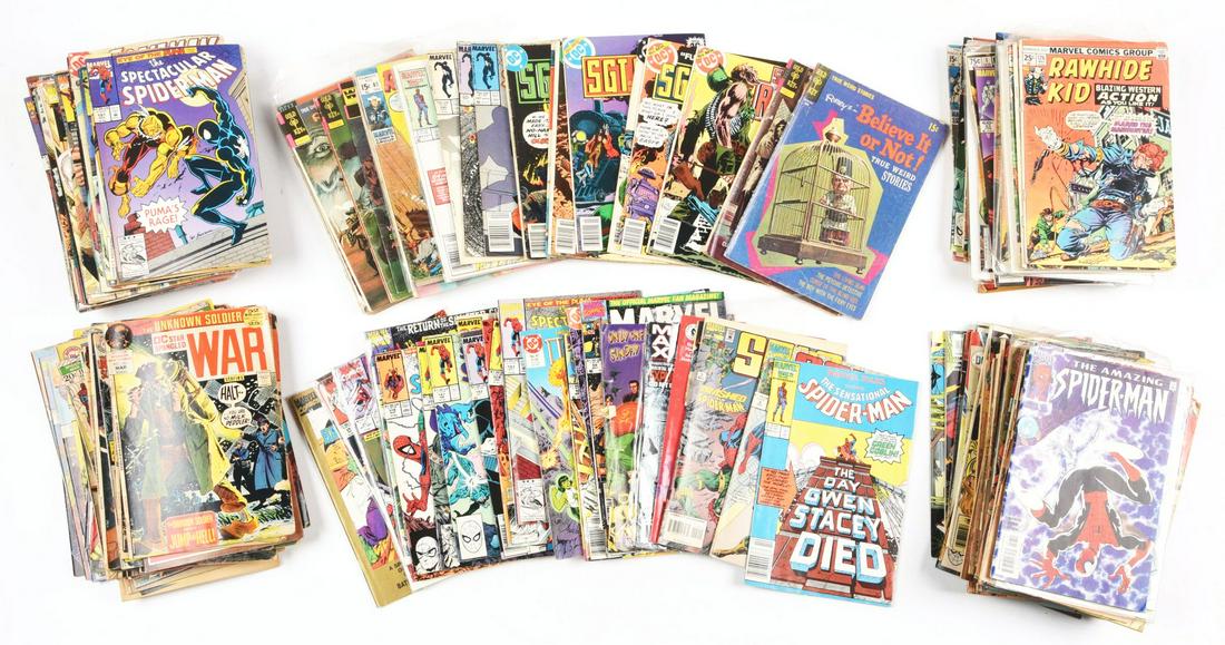 LOT OF OVER 100 VINTAGE COMIC BOOKS. (1 of 2)