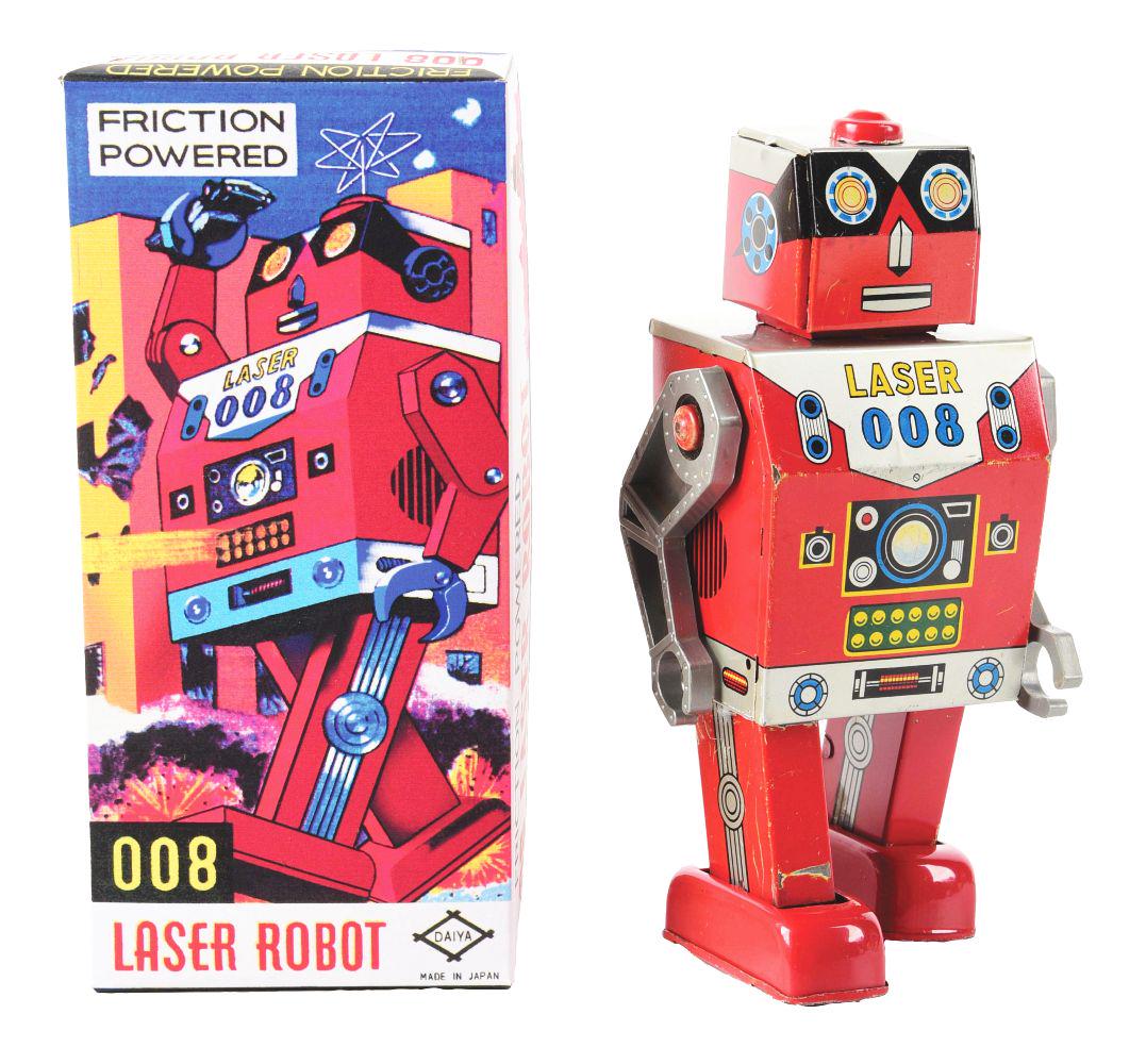 SCARCE DAIYA JAPANESE TIN LITHO & PLASTIC FRICTION LASER ROBOT. (1 of 4)