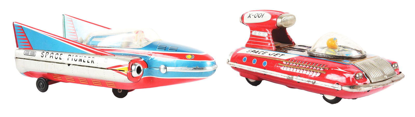 LOT OF 2: JAPANESE TIN LITHO BATTERY-OPERATED SPACE VEHICLES. (1 of 3)