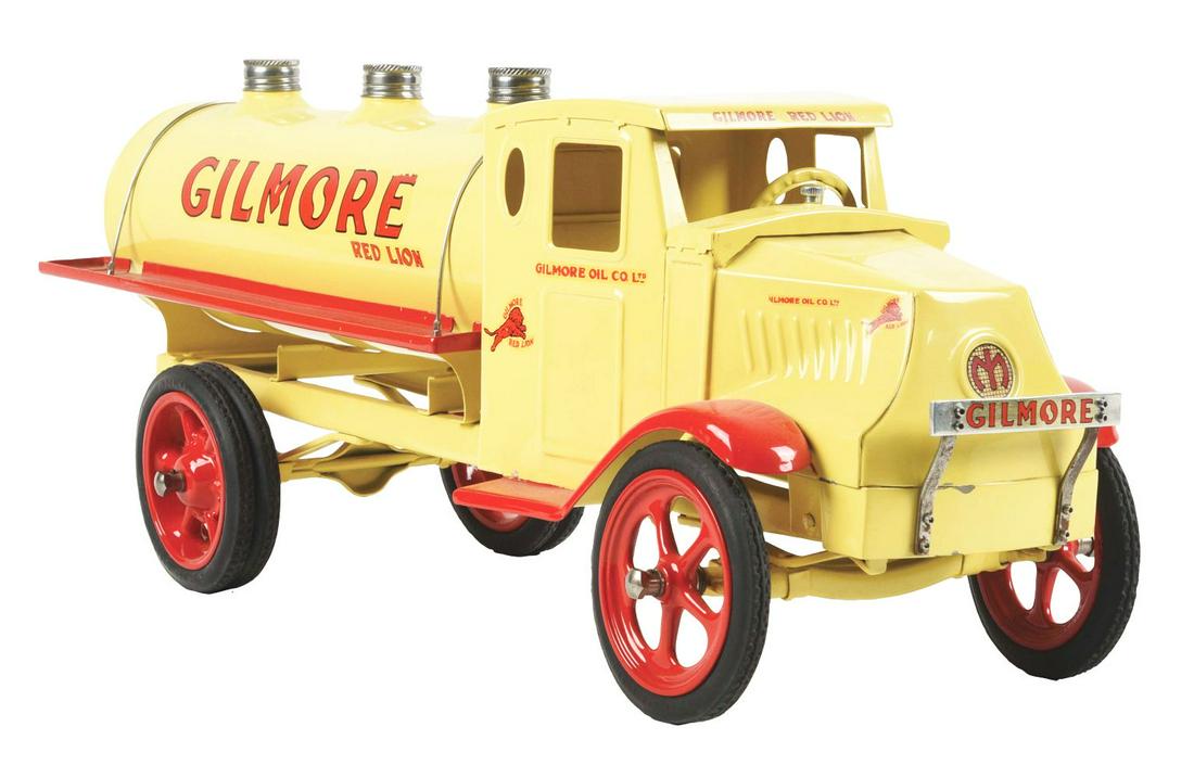 PRESSED STEEL MAC CUSTOM-MADE GILMORE RED LION OIL TRUCK. (1 of 3)
