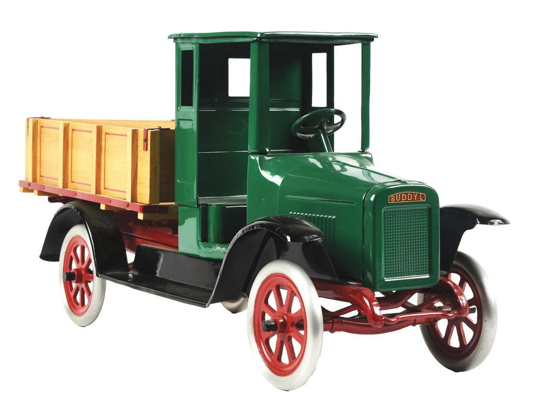 PRESSED STEEL BUDDY L CUSTOM-BUILT FIXED WOOD BED PICKUP. (1 of 3)