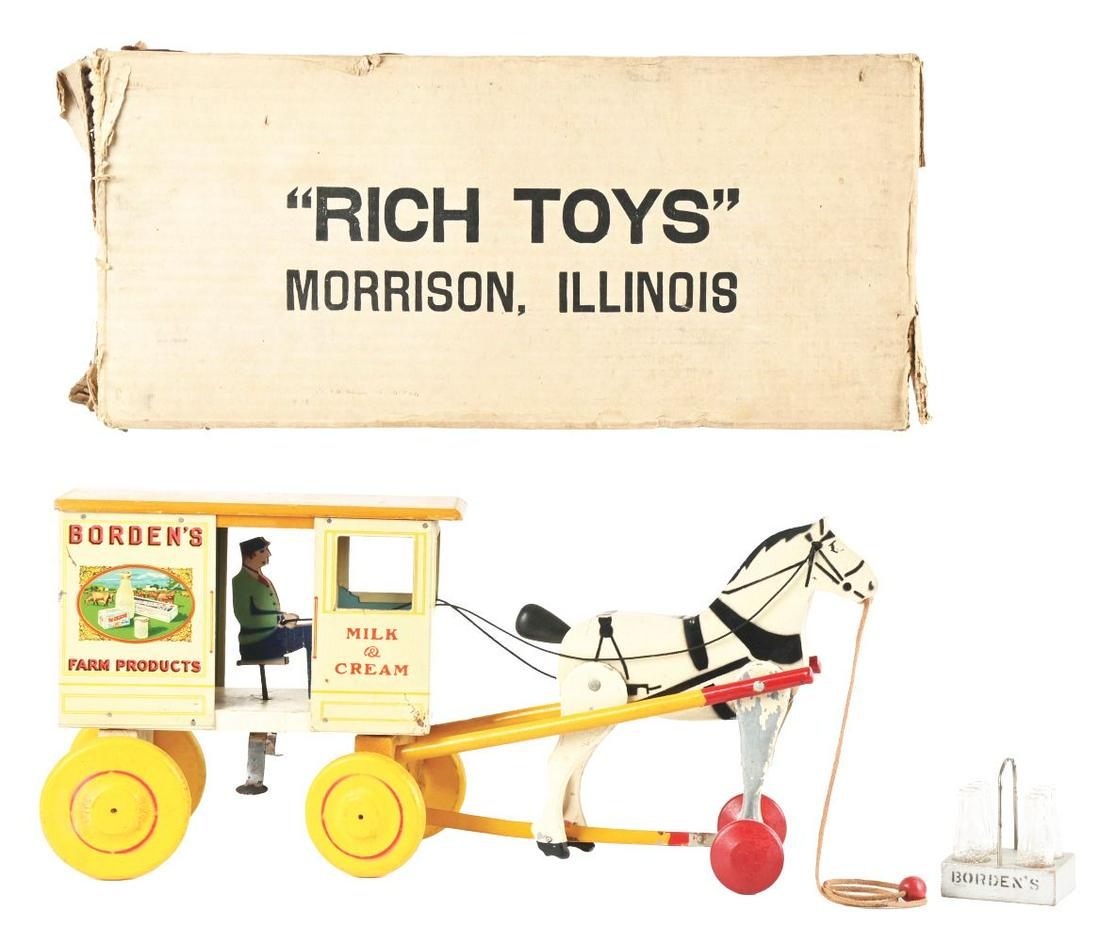 RICH TOYS BORDEN'S HORSE DRAWN MILK WAGON. (1 of 3)