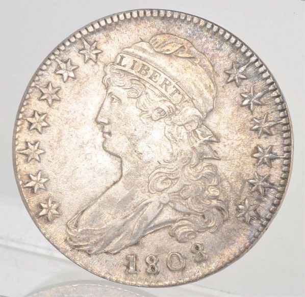 1808 Capped Bust Half Dollar.: Condition (AU).