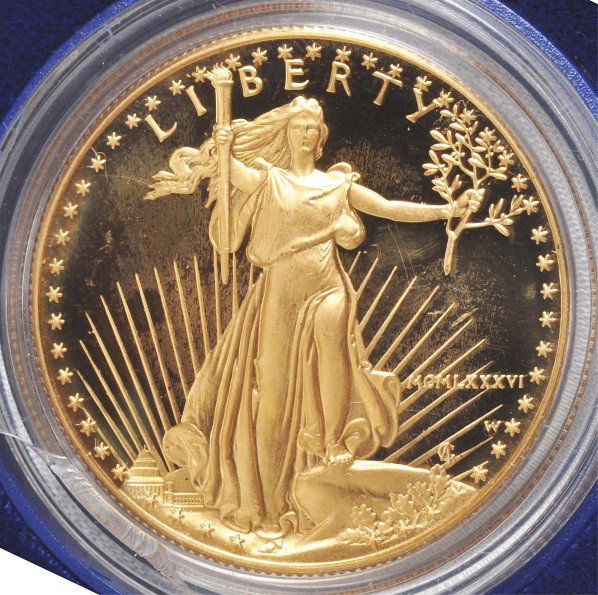 1986 1-Ounce Gold Double Eagle Coin.: Description In original box.