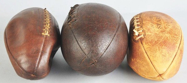 Lot of 3: Vintage Footballs.: Description Includes one official Sears and two earlier footballs, possibly pre-war.Condition (Very Good).