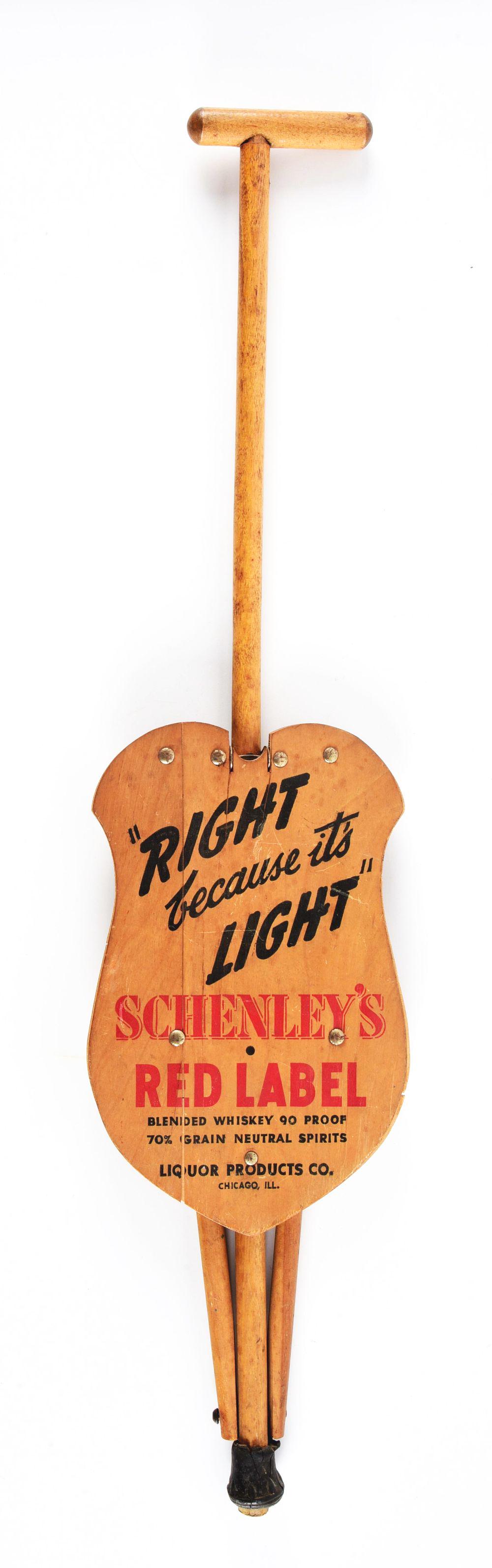 SCHENLEY'S RED LABEL WHISKEY ADVERTISING FOLDING PORTABLE CHAIR. (1 of 2)