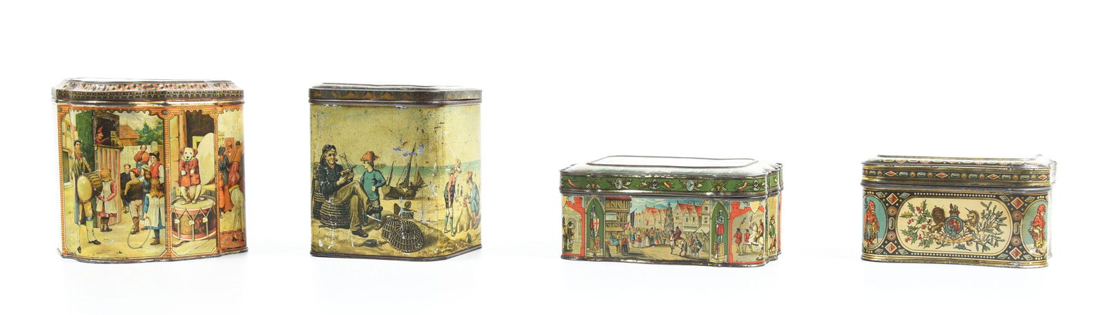 LOT OF 4: HUNTLEY & PALMER BISCUIT TINS. (1 of 1)