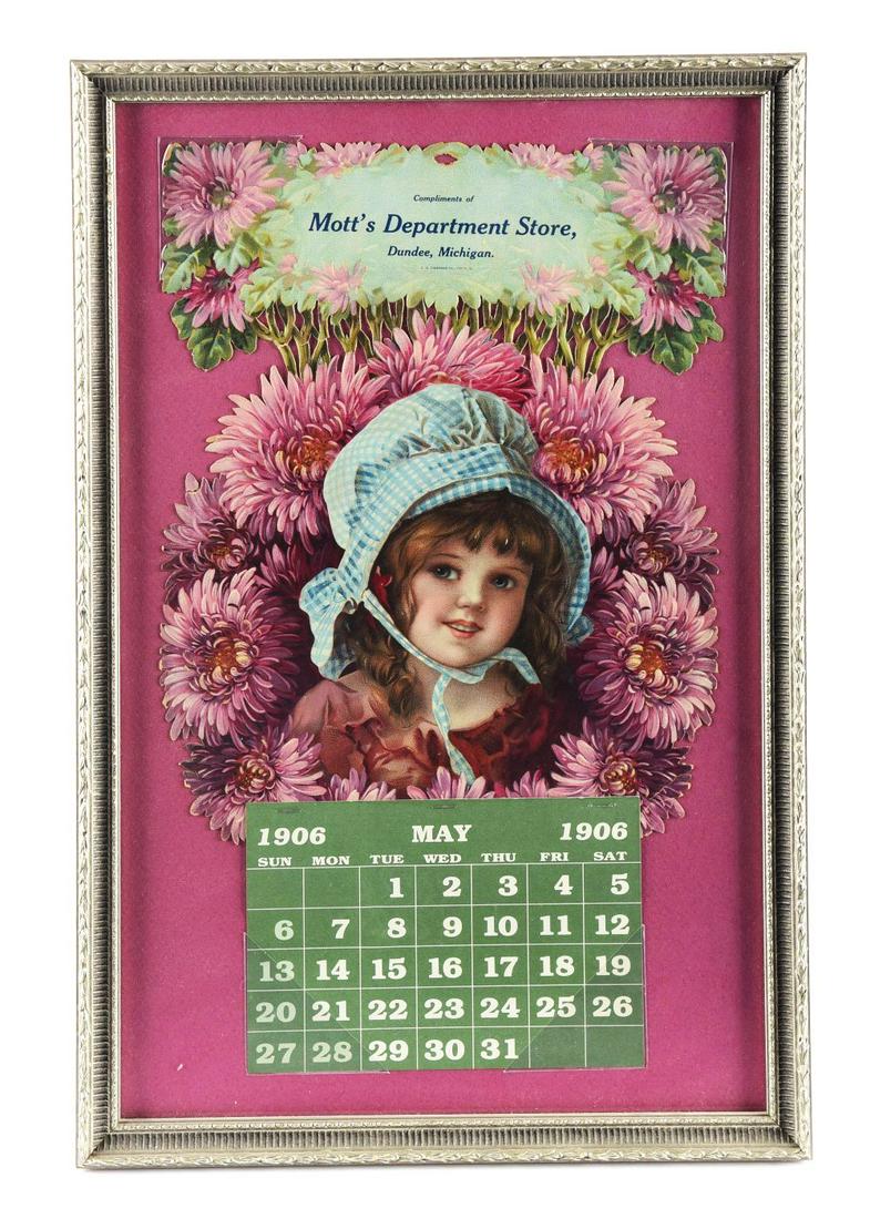 1906 MOTT'S DEPARTMENT STORE CALENDAR. (1 of 2)