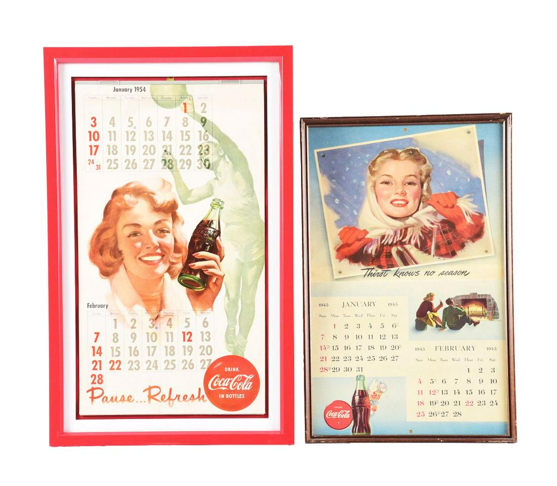 LOT OF 2: COCA-COLA CALENDARS. (1 of 4)