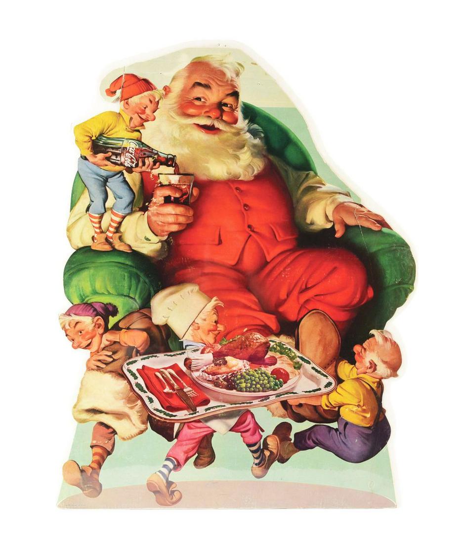 COCA-COLA SANTA CLAUS CARDBOARD AD. (1 of 3)