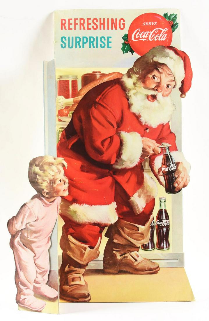 LARGE CARDBOARD COCA-COLA SANTA DISPLAY. (1 of 4)