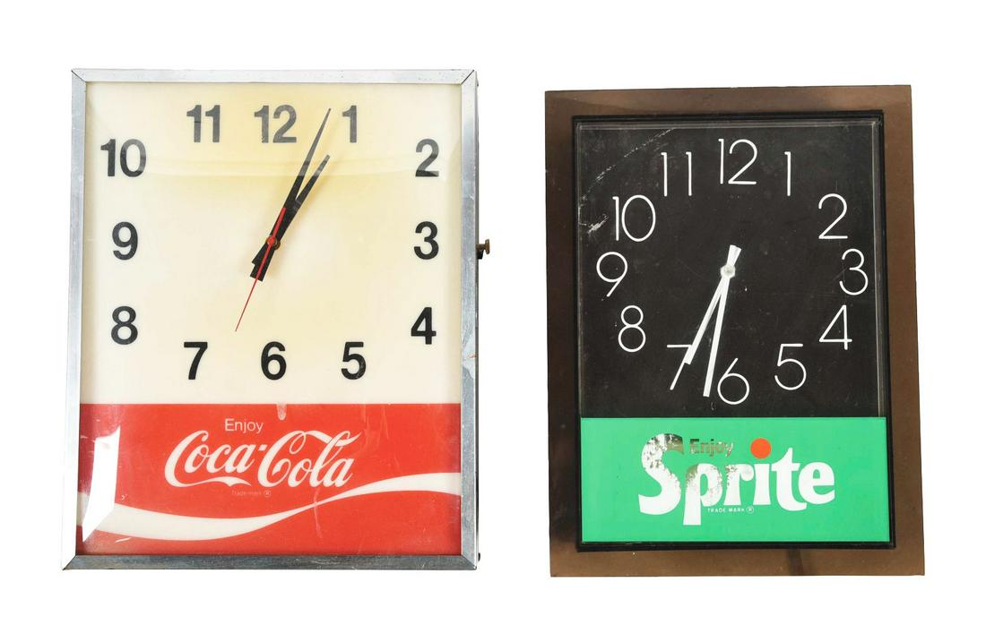 LOT OF 2: SODA POP LIGHTED CLOCKS. (1 of 3)