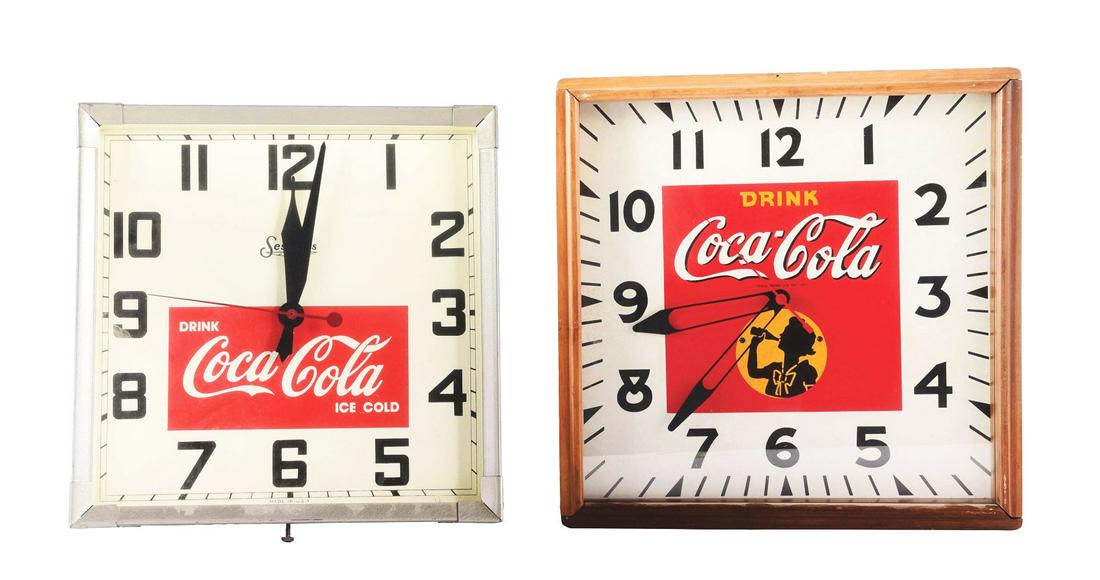 LOT OF 2: COCA-COLA CLOCKS. (1 of 2)