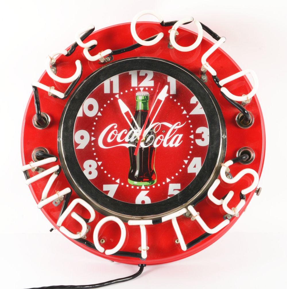 1990S COCA-COLA NEON CLOCK. (1 of 1)