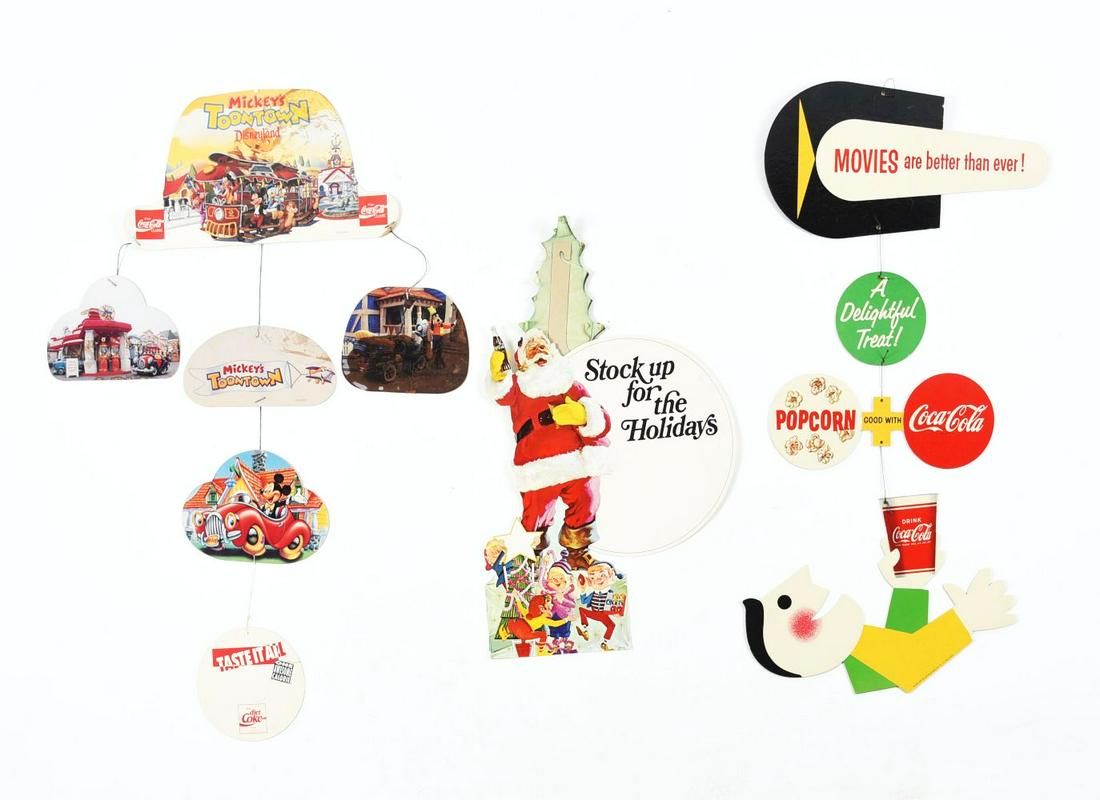 COCA-COLA ADVERTISING MOBILES.: All in unused condition, showing just areas of edgewear.Condition:(8.5 - 9.0).Largest: 10" x 14".Dimensions: