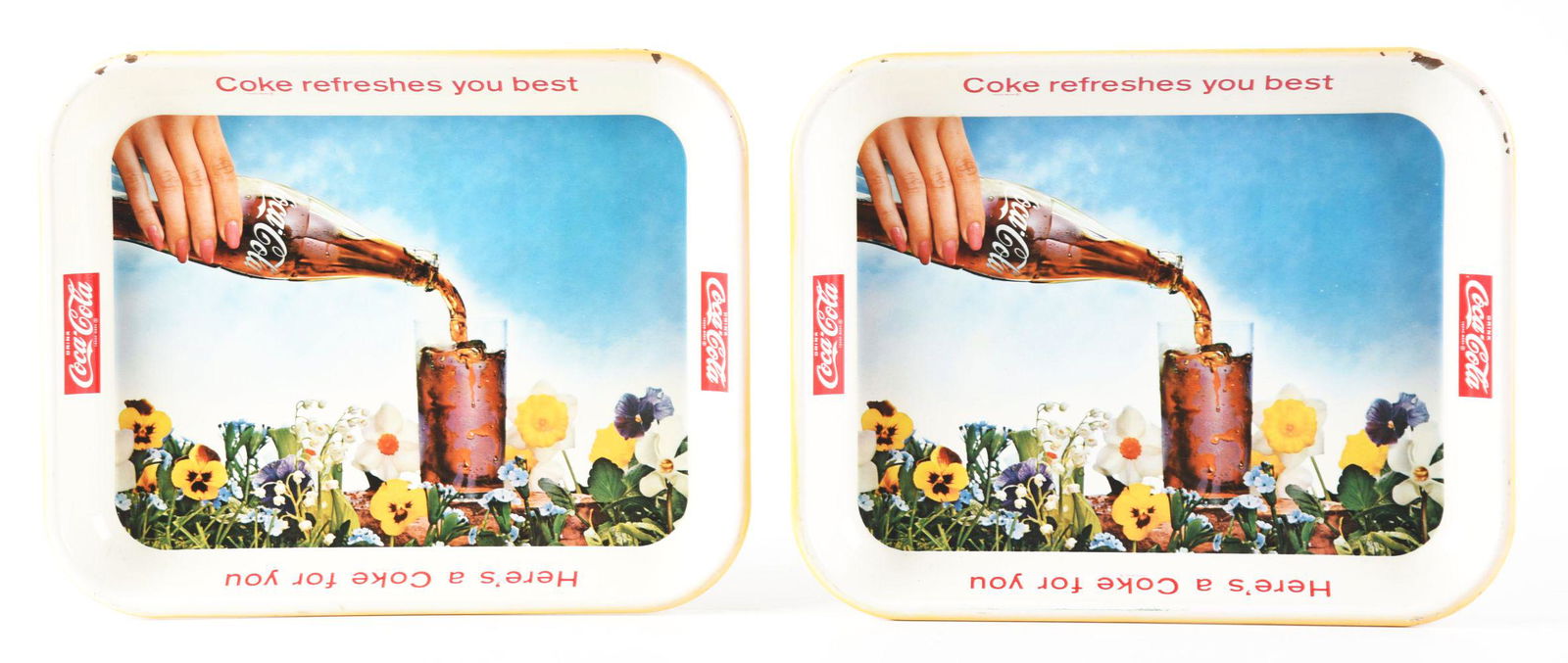 LOT OF 2: COCA-COLA SERVING TRAYS. (1 of 2)