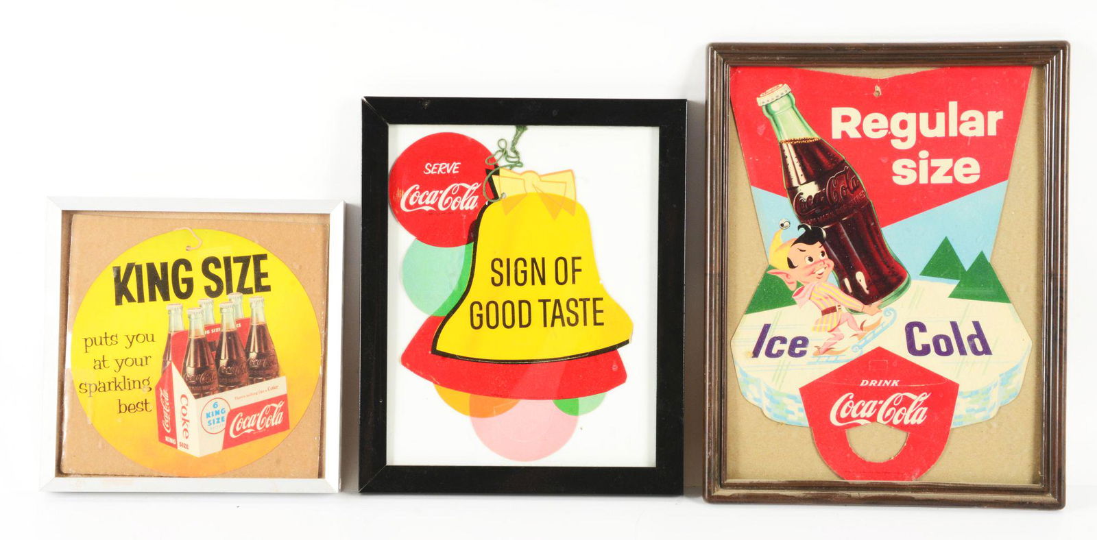 LOT OF 3: FRAMED COCA-COLA ADS. (1 of 2)