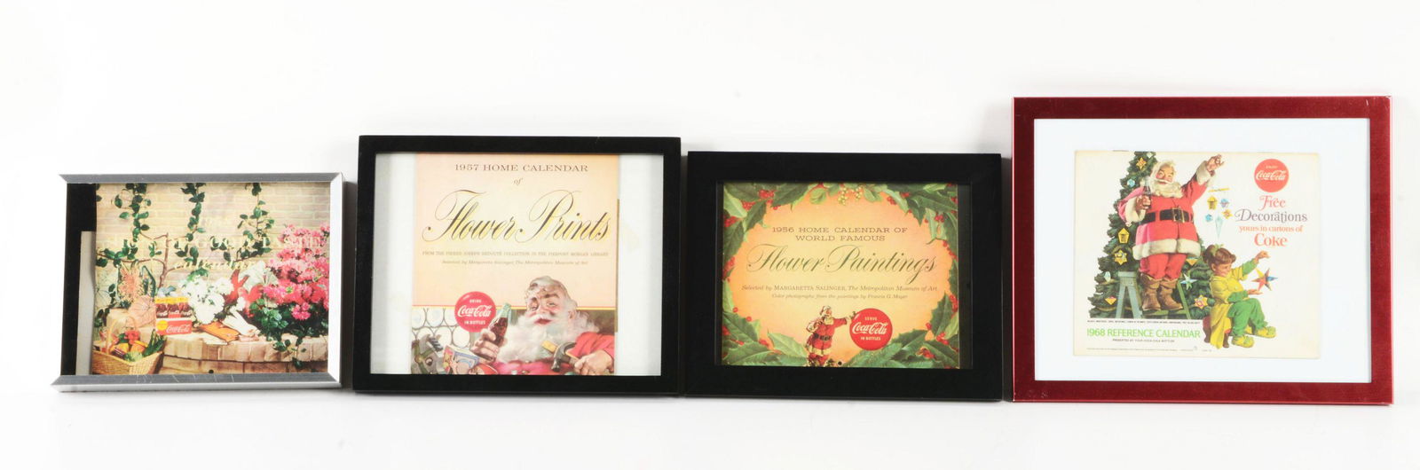 LOT OF 4: FRAMED COCA COLA ADS. (1 of 3)