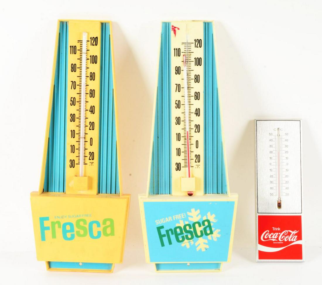 LOT OF 3: SODA THERMOMETERS. (1 of 1)